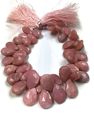 Opaline rose du Pérou en gouttes facettées LKBEADS pour création de bijoux uniques