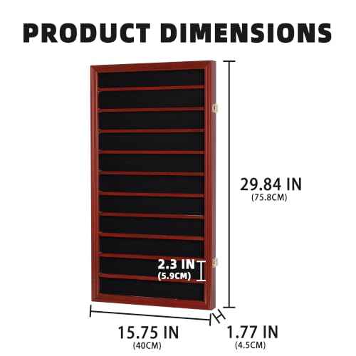 DisplayGifts Military Challenge Coin Display Case Poker Chips Holder Wall Cabinet Showcase Rack Stand Mahogany Finish by DisplayGifts - Used condition - Image 2