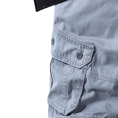 Short cargo multi-poches en sergé de coton résistant style militaire