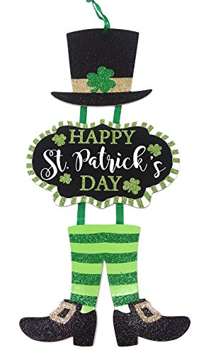 Dollar Daze Plus St. Patrick's Day Welcome Shamrock Dangle Signs Width- 6 in. Height -23 in.