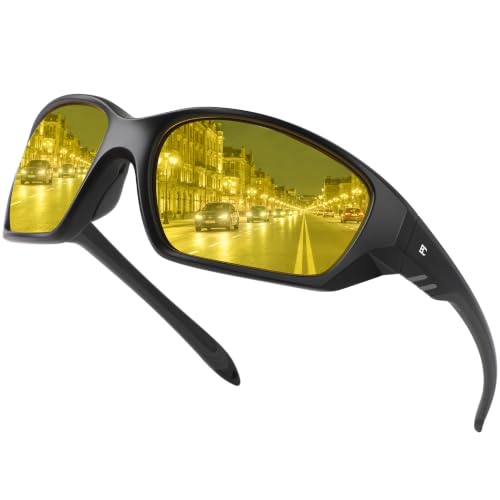 Image of BIRCEN Night Vision Glasses for Driving: Anti Glare TR90 Yellow Glasses