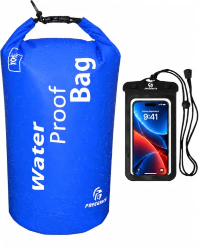 Freegrace 5L Lightweight Waterproof Dry Bag, Double Zip-Lock & Phone Case