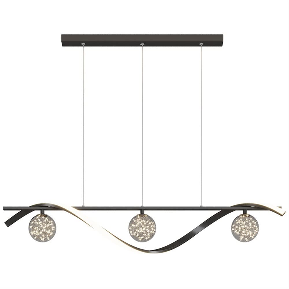 Suspension LED îlot de cuisine réglable avec luminaire globe verre moderne