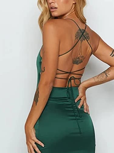 Image of Just Quella Women's Strappy Backless Evening Party Maxi Dress with Slit