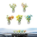 ESYFOR Auto Armaturenbrett Dekoration, 5 Stück Gänseblümchen Auto Deko Innenraum Niedliche Selbstklebende Mini-Kunstblumen Süße Auto Accessoires für Auto Rückspiegel Armaturenbrett Büro Dekoratio