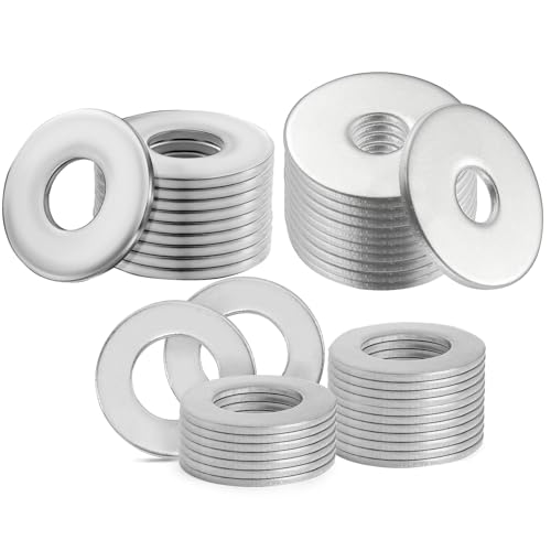 FLEXNOVA 50 Stück Unterlegscheiben M8 Edelstahl, 16mm 20mm 24mm Unterlegscheiben aus Rostfreiem Stahl Karosseriescheiben Unterlegscheiben Flache Sicherungsscheiben