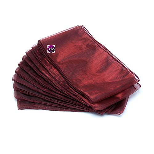 Vds Pack Of 100 | Burgundy | Organza Chair Sashes Crystal Sheer Tulle Dining Chair Bows Tie Ribbon For Wedding Birthday Graduation Engagement Ceremony Event Party Banquet Venue Hotel Decoration #TOP4