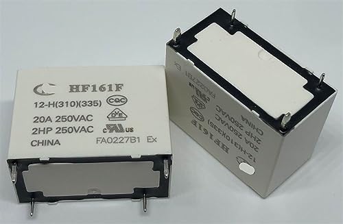 Relé HF161F 12-H 310 335 de 4 pines y 12V 20A para control de circuitos