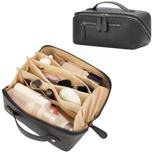 Divvia Large Waterproof Travel Makeup Bag with Divider