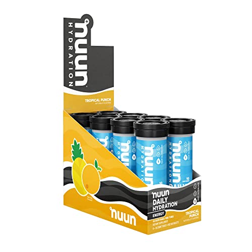 Nuun Energy: Caffeine, B Vitamins, Ginseng, Electrolyte Drink Tablets, Tropical Punch, 10 Count (Pack Of 8) #TOP28