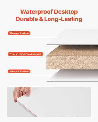 Image of VEVOR Wall Mounted Folding Table, 47.2 x 19.7 inches Wall Mount Table, Floating Desk with Iron Bracket, Fold Down Desk for Small Spaces, Home Office, Dining, Laundry Room, Kitchen, Bar, White