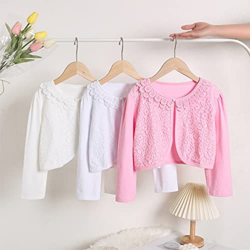 Girls Bolero Shrugs 3/4 Long Sleeve Light-Weight Bolero Cardigan Dress Cover Up for Communion4