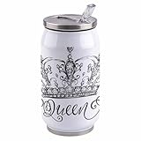 14oz Stainless Steel Tumbler with Lid & Straw-Double Wall Vacuum Insulated Travel Mug,Queen Crown Elegant Royal Water Bottle Coffee Beverage Drinks Cup for Adults Kids