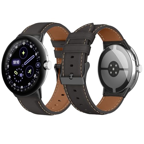 Correa de cuero para Google Pixel Watch 41mm negra miniatura 1