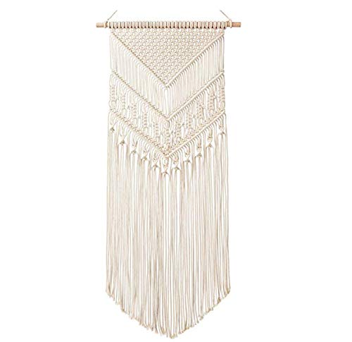 Décoration murale bohème en coton tissé main beige 40x75 cm MS7178A