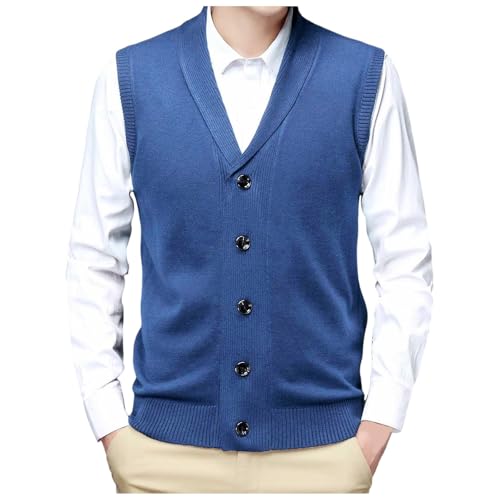 Pull sans manches col en V homme gilet en tricot aux finitions tailleur