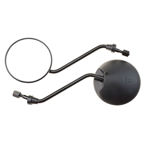 GOOFIT 2pcs Universal 8mm Black Round Plastic Rearview Mirrors for 50cc 70cc 90cc