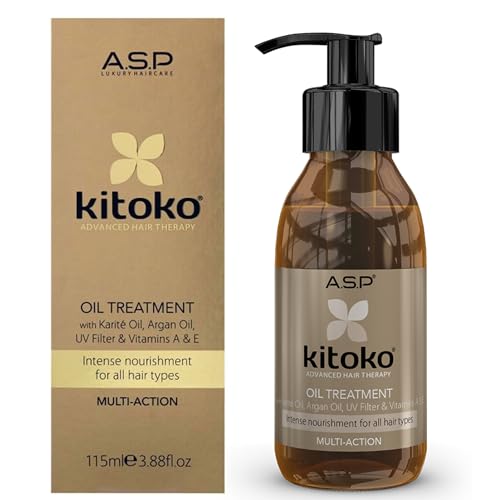 kitoko ASP Haircare Advanced Hair Theraphy All Hair Types Oil Treatment with Karit Oil Argan Oil UV Filter & Vitamin E Intense Nourishment For All Hair Types (115ml/3.88fl.oz)