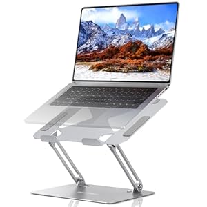 TECKNET Laptop Ständer für 10-17, 3 Zoll Laptop, Laptopständer Höhenverstellbar, Faltbarer Laptop Stand, Ergonomischer Laptophalter, Grau