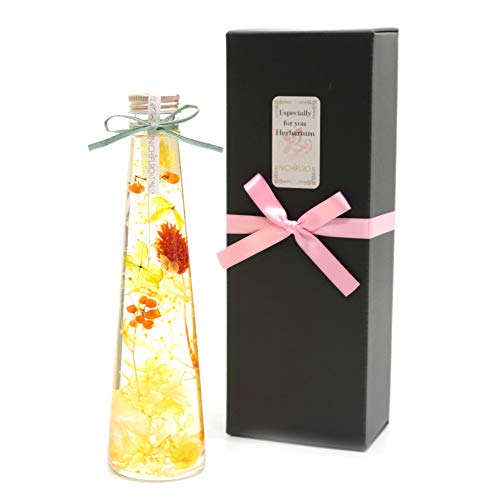 【NICHIFLRO】 ニチフロ ハーバリウム 専用BOX付き 日本製 プレゼント プリザーブドフラワー 長持ち 枯れない花 母の日 父の日 敬老の日 トールツリー【 イエロー 】