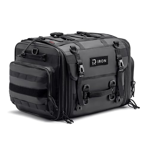 Amazon | RIDEIRON バイク シートバッグ 大容量 防水カバー付き 拡張