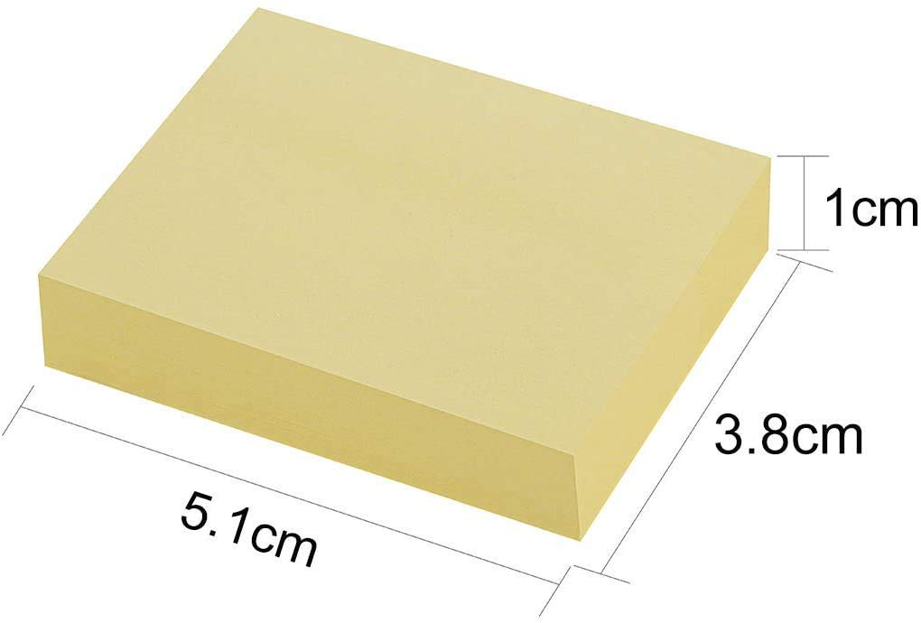 ZCZN 30 bloków karteczek samoprzylepnych 38 x 51 mm, karteczki samoprzylepne, żółte kanarki, 100 kartek/blok, małe