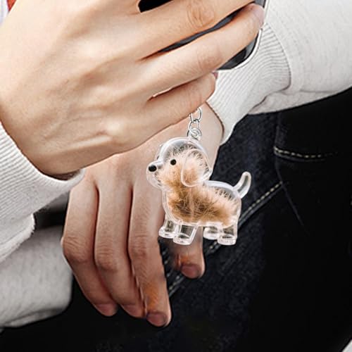 Generisch Süßer Schlüsselanhänger | Hundehaarsammler Auto-Schlüsselanhänger,Transparentes Anhänger Andenken Für Tierhaare, Wohndekoration Rückspiegel Zubehör