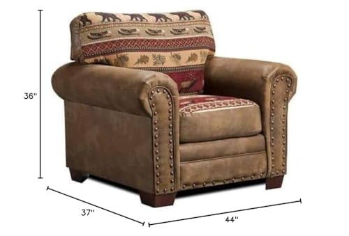 Sillón Rustic Rectangular Madera Marrón miniatura 3