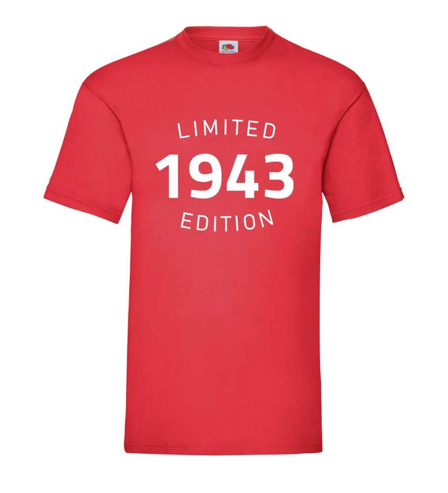 T-shirt homme 1943 Limited Edition rouge XXXL en coton grand confort - 5