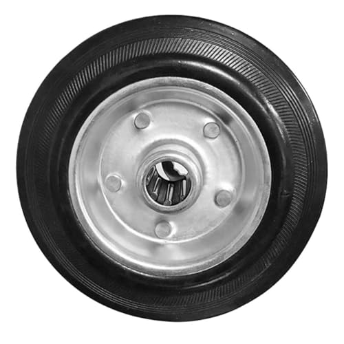 SOLUSTRE Rueda Giratoria De Goma Sólida De 4 Pulgadas Rueda De Repuesto Industrial Negra Silenciosa Alta Resistencia Para Muebles y Carritos Entornos Laborales y Comerciales