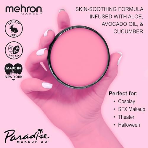 Image of Mehron Makeup Paradise Makeup AQ Pro Size | Stage & Screen Performance, Face & Body Painting, Beauty, Cosplay, and Halloween | Water Activated Face Paint, Body Paint 1.4 oz (40 g) - Pastel Pink