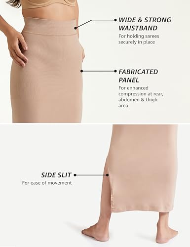 Image of Amazon Brand - Symbol Women's Shapewear| Petticoat | Side Slit | Seamless | Elastane (Available in Plus Sizes)