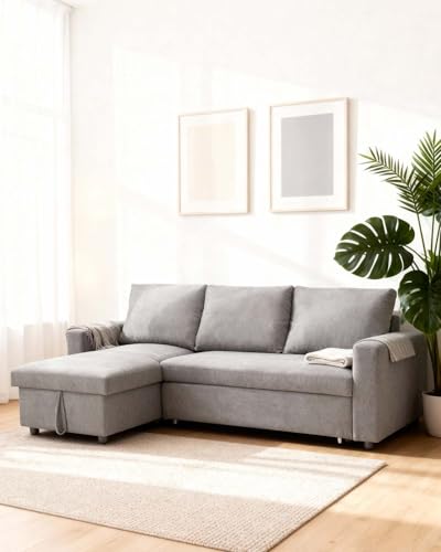 LIVAN HOME - Sofá Cama con Chaise Longue Reversible y almacenaje Ivy