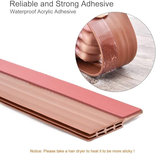 Image of Dukaan Door Bottom Sealing Strip 1 Meter - Silicone Rubber Gap Filler | Blocks Cockroaches, Dust, Air & Noise | Self-Adhesive Under Door Seal for Home & Office (3, Brown)