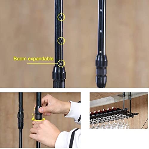 Casier à vin en métal rustique 80 cm avec support de verres à pied réglable