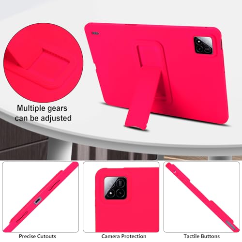 Coque Xiaomi Pad 7 Pro antichoc avec béquille multi-angle rose - 7