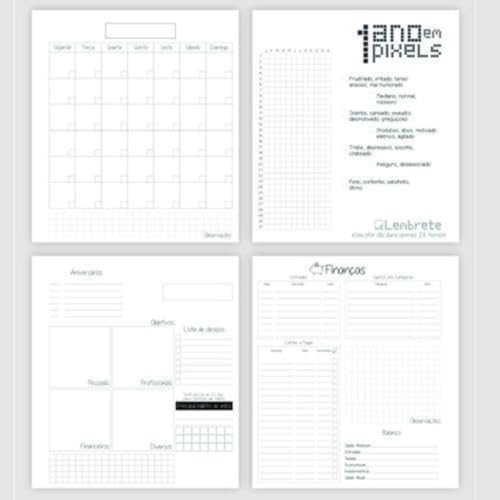 Planner Mensal Permanente Agenda Fases Da Lua