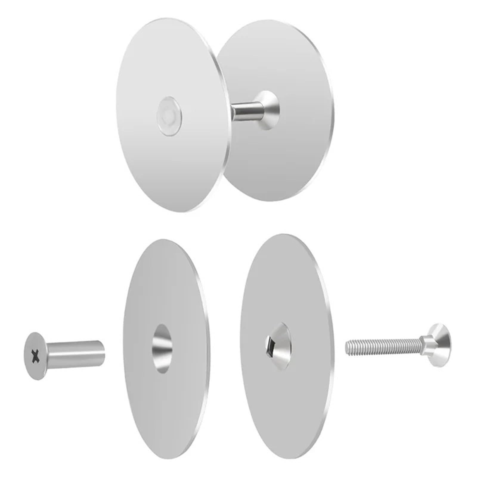 Door Hole Cover Plate 4Set 2-5/8 Inch Diameter Round Deadbolt Cover Plate, Door Knob Hole Cover Plate Hole Filler Plate for Door Handle