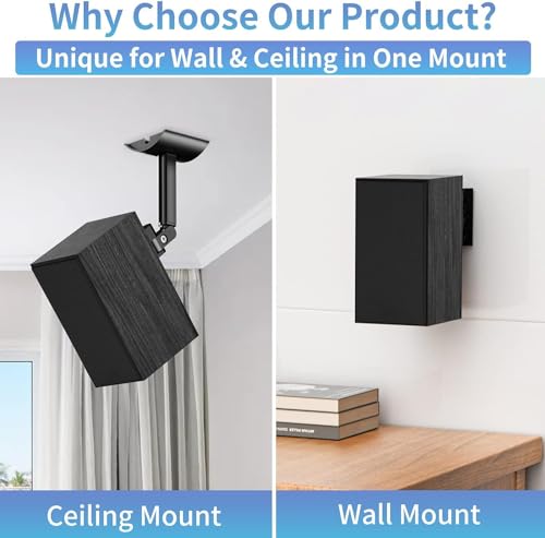 Soporte ajustable para altavoz Samsung SWA-9100S, soporte de pared regulable en color negro 6