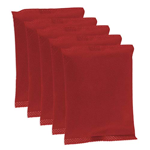 KochWunder Bunte Bambus Lufterfrischerkissen mit natürlicher Aktivkohle, 5er Set (rot) Cover