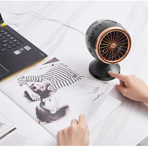 Mini ventilateur de table USB portable silencieux couleur or - 5