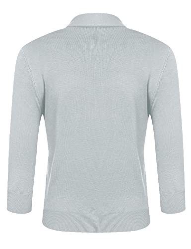 Image of URRU Women's Classic 3 /4 Sleeve Open Front Cropped Cardigan Sweater Lightweight Knit Short Shrugs