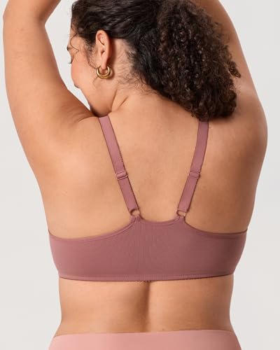 Image of DELIMIRA Women's Front Closure Racerback Bras Plus Size Full Coverage Supportive Underwire Plunge Unlined Bra