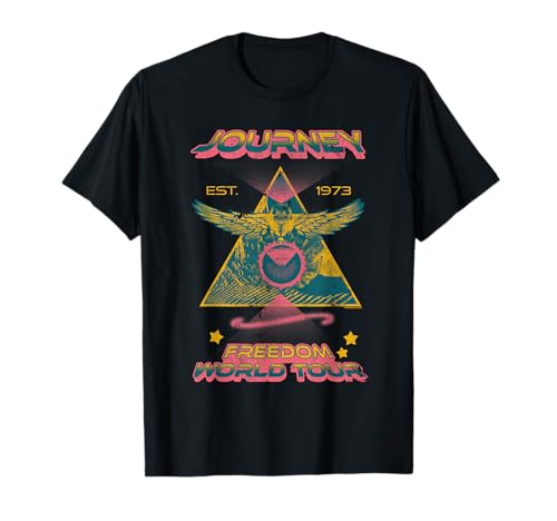Journey Retro Triangle World Tour Colorful Vintage Band Camiseta