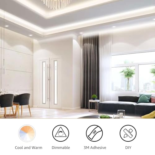 FUPT LED Strip 2M USB,Warmweiß bis Kaltweiß LED Streifen, Flexibel DIY LED Band, LED Leiste, 300 LEDs SMD 2835, LED Lichtband für Innen Küche Zimmer Deko