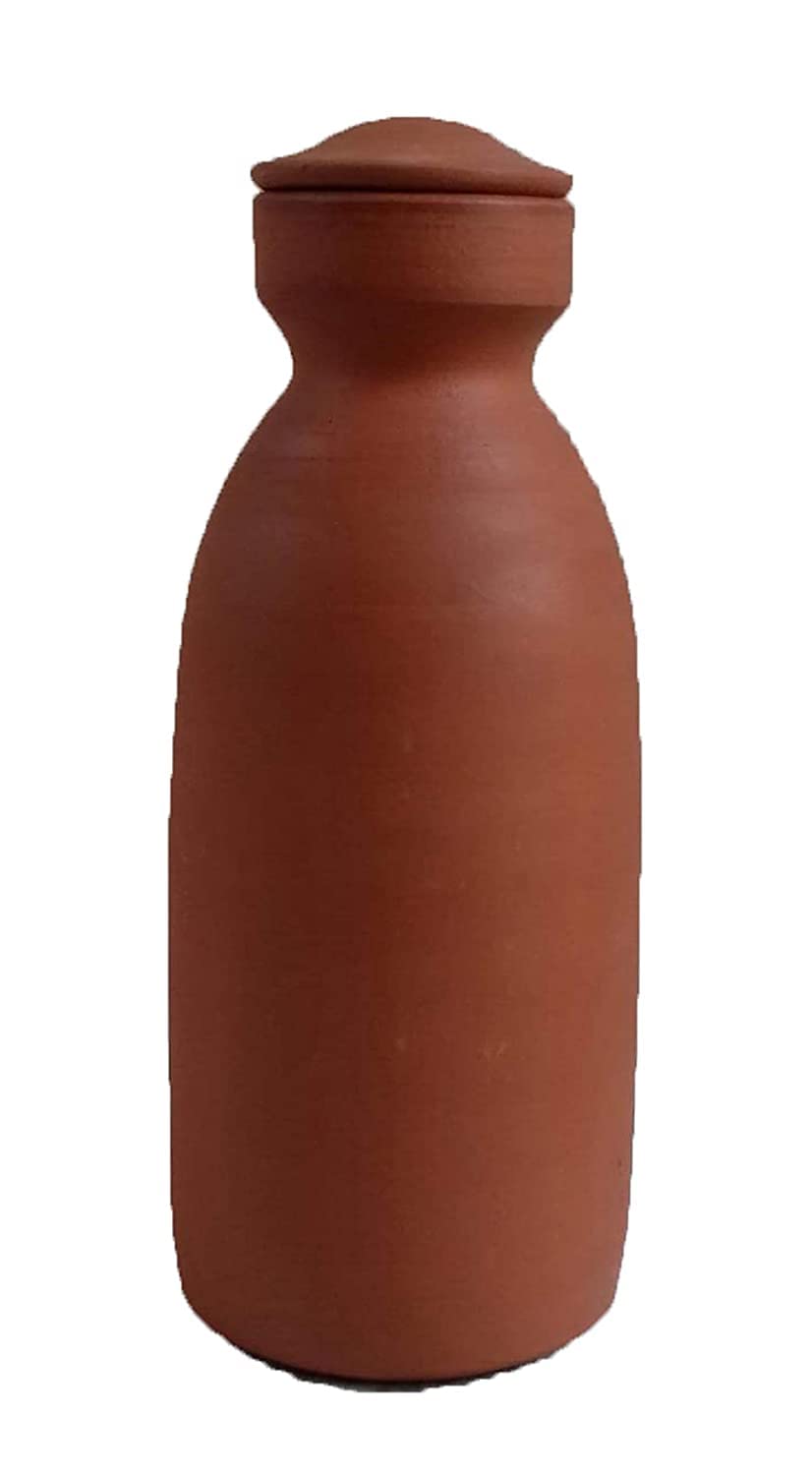 Terracotta Cooling Classic Clay 700ml Water Bottle (22x8_Brown)