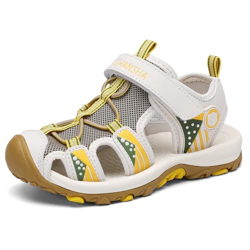 Mishansha Geschlossene Jungen Sandalen Sommer Atmungsaktiv Khaki Gr.34