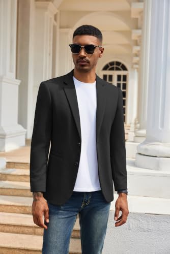 Image of COOFANDY Mens Sport Coats Casual Knit Blazer Two Button Suit Jacket | Modern Slim-fit Silhouette with Structured Shoulders,Stretch Comfort & Versatile Style for Weddings,Business or Daily Wear