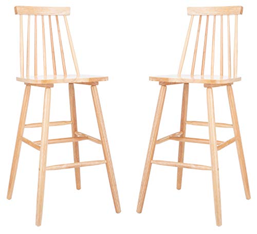 Safavieh Home Collection Beaufort Spindle Back Natural 30-inch Bar Stool (Set of 2)
