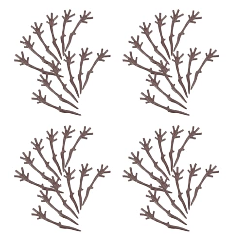 BESTonZON 200個 乾燥 木 枝 プラスチック 乾燥 枝 枝角 工芸品 フラワー アレンジメント 枝角 角 装飾 結婚式 小枝 用 雪だるま 鹿 用 工芸品